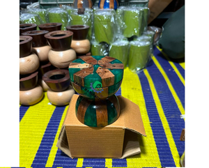 Handcrafted Durable Sandalwood Bakhoor <b>Burner</b> Incense Holder Green Floral Design <b>for</b> Home Spiritual Religious Aromatherapy - Product Image 5