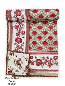 Dohar à motif imprimé unique de fleurs d'oranger et de feuilles vertes, idéal pour la chambre, pour un look luxueux. Achetez directement auprès du fournisseur. - Product Image 2