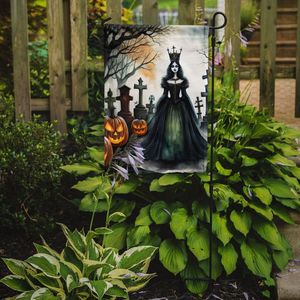 Spooky Halloween Evil Queen Garden Flag Multicolore Décoratif Boîte Aux Lettres Yard Drapeau Bannière pour Patio Illustration pour Lits De Fleurs Jardins - Product Image 2
