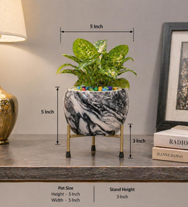 Maceta de Metal Pitalnagi Meenakari Hecha a Mano, Maceta Artística Tradicional India, Contenedor Decorativo para Plantas de Interior - Product Image 2