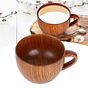 Solid Wooden Tea Coffee <b>Cup</b> Multifunction Tabletop Decor for Coffee Wine Beer <b>Cup</b> & <b>Saucers</b> At Nice Price - Product Image 1