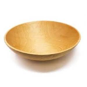 Bol de service décoratif en bois artisanal avec bord festonné blanc, durable et compatible lave-vaisselle, léger, pour salades et fruits - Product Image 3