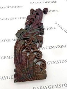Sculpture de feuille sculptée à la main en rubis rouge naturel vieilli, 1,6 kg, art en pierre précieuse, décoration de luxe pour la maison, cadeau de collection - Product Image 2