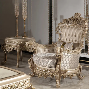 Juego de Sofás de Madera de Caoba Sólida con Diseño Francés para Sala de Estar, Tallado a Mano, Tapizado, Muebles de Lujo Hechos en Indonesia - Product Image 4