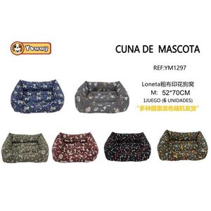 Yommy Pet Dog <b>Bed</b> 42x55cm Printed Cotton Fabric Soft <b>Nest</b> for Small Dogs - Product Image 2