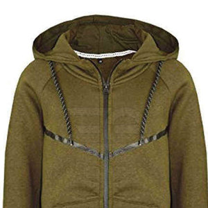 Survêtements d'hiver décontractés pour hommes, à capuche avec cordon de serrage, 100% coton, pour l'entraînement, la course à pied, le fitness, le jogging, en plein air, légers - Product Image 5