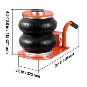 Martinetto Pneumatico Compatto da 3 Tonnellate/6600 Libbre 3-8S con 6 Tubi in Acciaio per Sollevamento Facile in Spazi Ristretti - Product Image 4