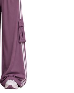 Pantalon cargo ample violet lavande pour femme, taille haute, avec cordon de serrage, poches latérales, style décontracté streetwear - Product Image 4