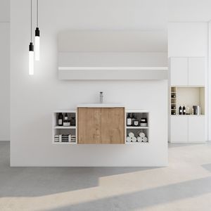 Mobile Bagno da 48 Pollici con Lavabo, Ante a Chiusura Ammortizzata e Due Piccoli Ripiani, Combinazione Armadietto 24+12 Pollici (Imballaggio KD) - Product Image 1