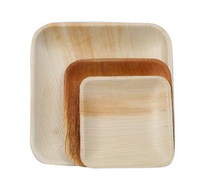 Assiettes jetables en feuilles de palmier naturelles, sans produits chimiques, biodégradables, design rustique élégant pour grandes occasions - Product Image 1
