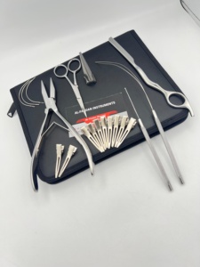 Kit Profesional de Herramientas para Extensiones de Cabello de Acero Inoxidable, Uso Comercial, Acabado Espejo, Duradero, Reutilizable, Pinza de Punta Plana - Product Image 3