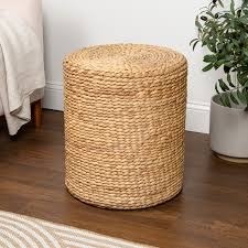 High Quality Water Hyacinth <b>Cushion</b> Wholesale Woven Wicker Ottoman <b>Round</b> <b>Cushion</b> <b>Stool</b> Made in Vietnam by KingCraftViet - Product Image 2