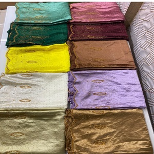 Somali Bridal Dirac Gougra Satin 100% <b>Silk</b> Lightweight Woven 60GSM Eco-Friendly Fabric Floral Pattern High Quality Bedding - Product Image 2