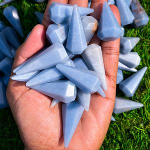 Péndulo de Cristal de Angelita Natural, Pulido a Mano, Gema Azul para Radiestesia, Meditación, Reiki, Sanación Energética de Chakras, Chakralume - Product Image 6