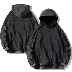 Sudadera con Capucha Extra Grande para Hombre, Color Sólido, Algodón French Terry, Estilo Casual para Otoño, Diseño con Bolsillos, Tejido Transpirable - Product Image 3