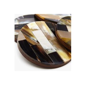 Retro Buffalo Horn Drink <b>Coaster</b> <b>Set</b> For Hotel Restaurant Bar Handmade Premium Decorative Tableware Custom Wholesale Exporter - Product Image 5