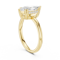 Bague de fiançailles taille marquise en or jaune 18 carats avec diamant, bague en or blanc 14 carats, bijoux fins pour femme, bague halo pour anniversaire et mariage, taille 7