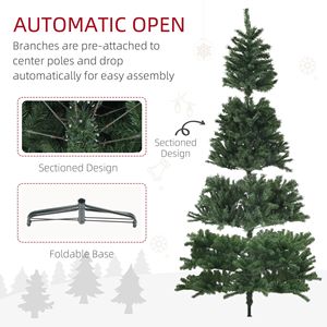 Albero di Natale Artificiale 2,7m con 2132 Punte di Rami, Base in Acciaio ad Apertura Automatica, Decorazione Natalizia per Casa e Ufficio, Verde - Product Image 4