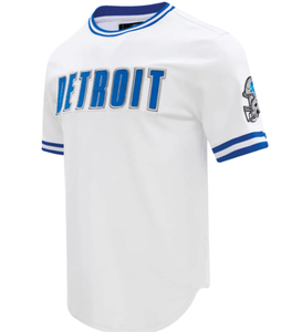 Camiseta de Béisbol Blanca de Detroit, Unisex, Manga Corta, Cuello Redondo, Corte Holgado, 100% Algodón, Transpirable, Diseño Sólido - Product Image 1