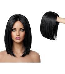 Perruque Courte et Lisse en Cheveux Brésiliens Remy Crème pour Femmes, Coiffure Naturelle et Confortable pour Tête Entière - Product Image 3