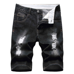 Wholesale Men's Distress Ripped Denim Short Pants Casual Outdoor Fashion Summer Wear <b>Elastic</b> <b>Waist</b> Quick Dry Solid <b>Jeans</b> Shorts - Product Image 3