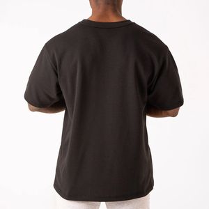 Wholesale Custom Men's Oversized T-<b>Shirts</b> Solid Color <b>100</b>% Cotton/<b>Polyester</b> Knitted Fabric Short Sleeve Short Casual Wear OEM - Product Image 3