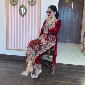 Designer Indian & Pakistani Clothing Party Wear <b>Top</b> Bottom and Dupatta Set - Product Image 3