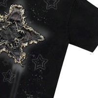 T-shirt Homme Oversize Imprimé de Bonne Qualité, Vente en Gros, Personnalisé, Motif Étoile Vieilli, Style Y2K Streetwear, Fournisseur OEM Marque Privée