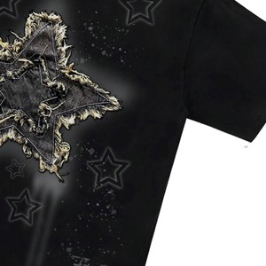Camiseta de Hombre con Estampado Oversize de Buena Calidad, Venta al por Mayor, Diseño Gráfico de Estrella Desgastada, Estilo Y2K, Streetwear, Marca Privada, Proveedor OEM - Product Image 4