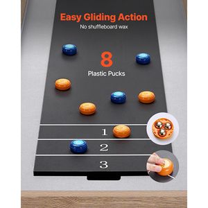 Mesa de Juego 2 en 1 de 7 pies para Shuffleboard y Curling, Superficie Lisa Compacta, Plegable - Product Image 5