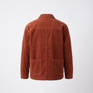 <b>Brown</b> <b>Corduroy</b> 100% Cotton Men's <b>Jacket</b> Turn-Down Collar Button Front Solid Casual Workwear Outerwear OEM Service for Autumn - Product Image 2