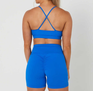 Ensemble de yoga respirant uni pour femme, soutien-gorge de sport sans couture, leggings taille haute avec logo frontal, tenue de sport et fitness 2 pièces - Product Image 3