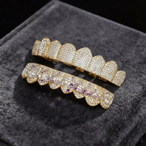Grillz en argent sterling et moissanite faits à la main, personnalisés pour hommes et femmes, bijoux de mode streetwear - Product Image 2