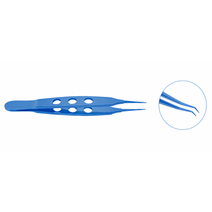 Pinzas Bonn de Titanio Azul de Alta Calidad, Instrumento Quirúrgico Oftálmico para Agarrar Tejido Corneal con Precisión y Control - Product Image 1