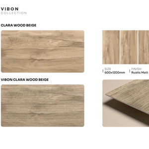 กระเบื้องพอร์ซเลนเคลือบด้านคุณภาพส่งออก ลายไม้ธรรมชาติ ขนาด 600x1200 มม. สำหรับปูพื้นภายใน - Product Image 1