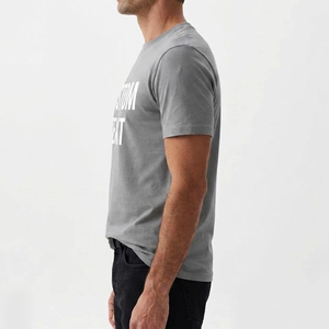 Camiseta de alta calidad con serigrafía personalizada para hombre, manga corta, cuello redondo, informal, estampada, con MOQ bajo. - Product Image 3