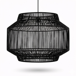 <b>Black</b> <b>Lantern</b> Pendant Light Hanging Lamp Minimalist Boho Rustic Indoor Style Home Decor - Product Image 2