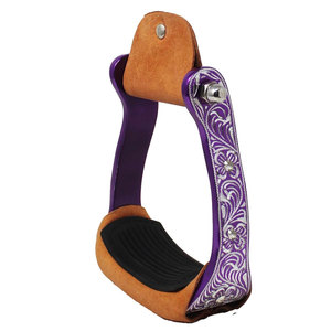 Estribos de Aluminio Negro Premium para Caballos, Estilo Western, con Pedrería Brillante Grabada, para Carreras de Barriles, Rodeo y Equitación de Alto Rendimiento - Product Image 3