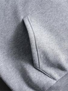 Unisex Gray Hooded Tracksuit Full Sleeve Solid Color Casual Sweatshirt Elastic Waist Pants Breathable Midweight <b>Jogging</b> <b>Suit</b> - Product Image 2