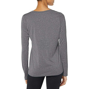 Camiseta Deportiva Ligera de Manga Larga para Mujer – Top Deportivo con Cuello en V que Absorbe la Humedad con Impresión de Logotipo Personalizado - Product Image 5