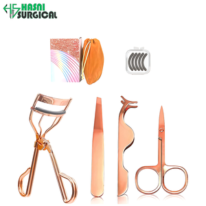 Ensemble de recourbe-cils de luxe en or rose de haute qualité avec pinces en acier inoxydable, coffret cadeau par Hasni Surgical - Product Image 2