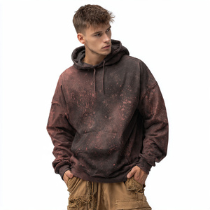 Sudadera con capucha tie-dye lavada estilo streetwear para hombre, moda de invierno, sudaderas con capucha tie-dye para hombre, sudadera con capucha tie-dye lavada de forro polar de 350-400 GSM para hombre - Product Image 4