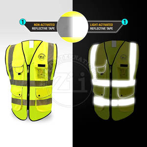 Chaleco Reflectante de Seguridad ANSI Clase 1 de Alta Visibilidad con Diseño Personalizado, LED Intermitente, Impermeable y Logotipo Personalizado - Product Image 3