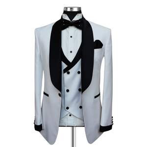 Traje de boda de dos piezas negro intenso para hombre, con solapa tipo chal, estilo clásico para reuniones sociales, blazer, trajes de esmoquin para padrinos de boda - Product Image 6