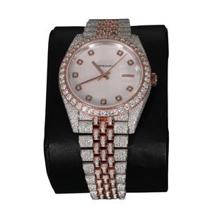 Rose Gold Brilliantly Crafted Handmade Stainless Steel <b>Watch</b> With <b>Wrist</b> Moissanite Diamond Automatics Customize <b>Watch</b> - Product Image 5
