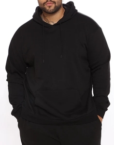 Wholesales Factory Men Heavy <b>Hoodies</b> <b>Plain</b> Blank Black Sports Pullover for Man Running Oversize Sweatshirt - Product Image 4