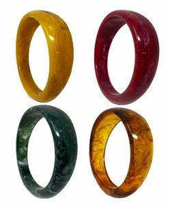 H a CRAFT Women's Handmade Colorful <b>Resin</b> Bangles with Carved Floral Design Classic Style for Party Occasions - Product Image 4