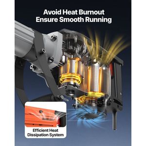 Martillo Demoledor Eléctrico de 2200W, 1350 BPM, para Trabajo Pesado, Rompedor de Concreto, 6 Cinceles, Estuche, Martillos Rotatorios Eléctricos - Product Image 5