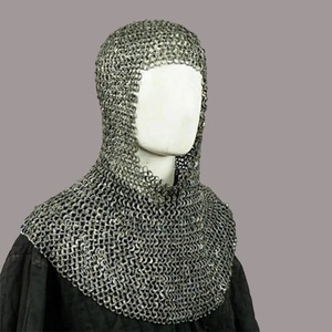 Stainless Steel 9mm Chainmail Shirt-Silver-Plated Flat Ring <b>Riveted</b> Antique Modern Armor - Product Image 3