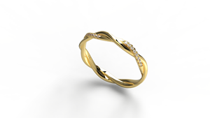18K Gold Twisted <b>Diamond</b> <b>Ring</b> Minimalist Interwoven Wave Cuff Pavé Round <b>Diamond</b> <b>Ring</b> Eternity Jewelry Fine Jewelry For Women - Product Image 2